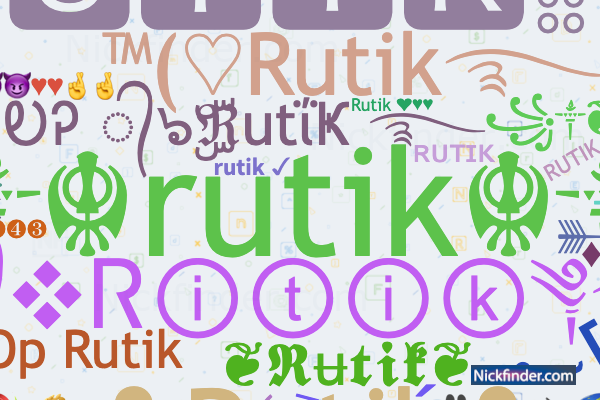 ‪‪❤︎‬ Nicknames for Rutik: ꧁༒☬rutik☬༒꧂, ᎷᎡ ᭄❖Ꮢ