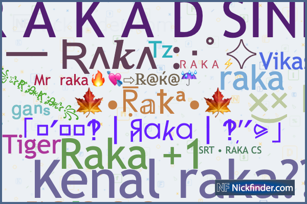 ♡ 닉네임Raka: ꧁✰R꙰ Ꭿⷤ K꙰ Ꭿⷤ✰꧂, ꧁༒☬☆•RàKá