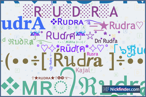 Nicknames for Rudra: ☆꧁༒ ☬Rบժrα ☬༒꧂☆, ❖ᴍʀ᭄