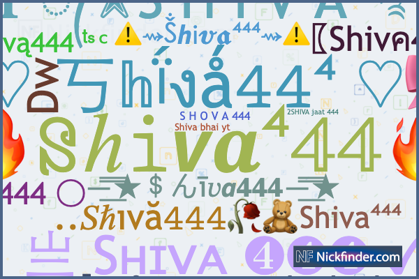 Nicknames for Shiva444: 亗 Sʜɪᴠᴀ ❹❹❹ ✓, 亗 shiva 444亗