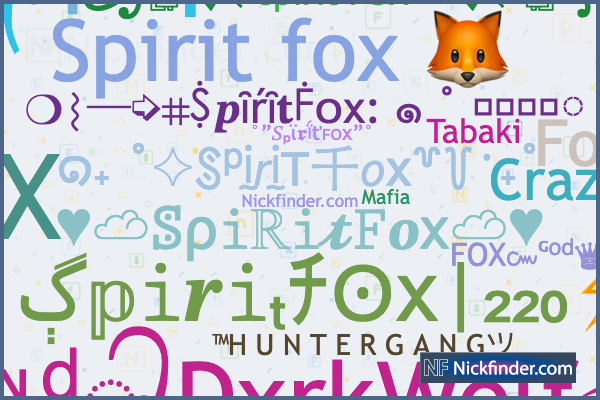 Nicknames for Firefox: ꧁𝕱𝖎𝖗𝖊𝖋𝖔𝖝꧂, ꧁༺ͥ๖ۣۜℱιℜع㉺ℱøͣxͫ࿐, 𝕱𝖎𝖗𝖊𝖋𝖔𝖝,  ꧁༺FIREFOX༻꧂, fireᵈ᭄FOx࿐⁰⁰⁷