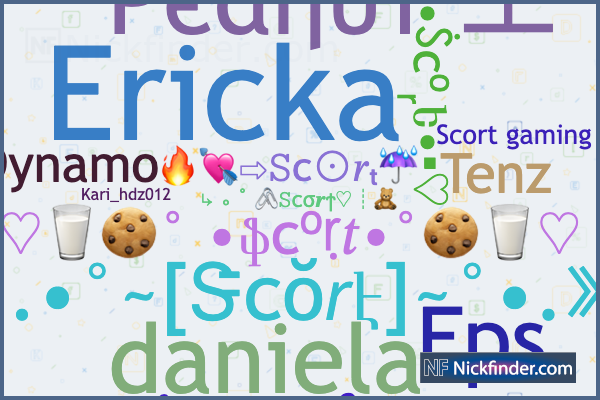 Nicknames for Scort: Ericka, Scort gaming, Kari_hdz012