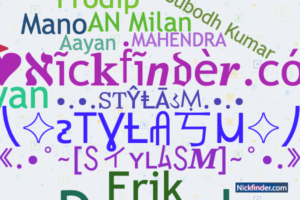 Никнеймы и стильные имена для STYLASM - Nickfinder.com