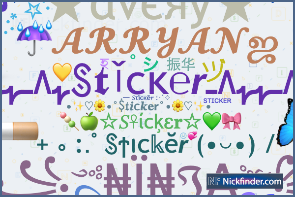 Nickname Stickers, Unique Designs