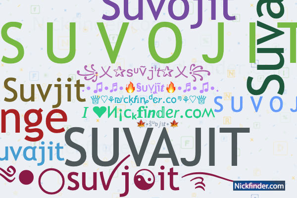 Nicknames for Suvjit: ༄○⃝suꪜj☯it࿐, SUVAJIT, Xxx suva