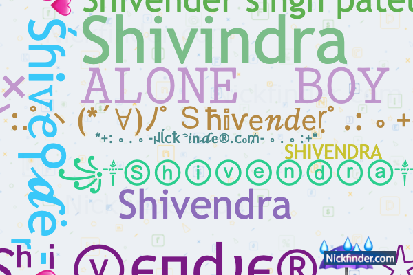Nicknames for Shivender: ꧁༒Ⓢⓗⓘⓥⓔⓝⓓⓡⓐ༒꧂, ×͜×ㅤ
