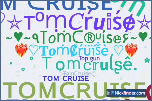 Soprannomi e nomi di stile per TomCruise - Nickfinder.com