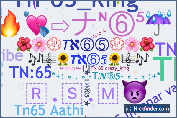 Nicknames for TN65: TN 65☆Bad Boy, ༄ᶦᶰᵈ᭄✿vasan✿TN65