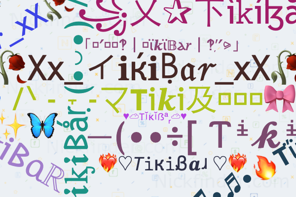 Nicknames and stylish names for TikiBar - Nickfinder.com