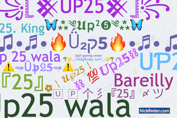 Nicknames for Up25: 🇺 🇵 个彡『25』〆ツ, Up25. King, Bareilly, UP