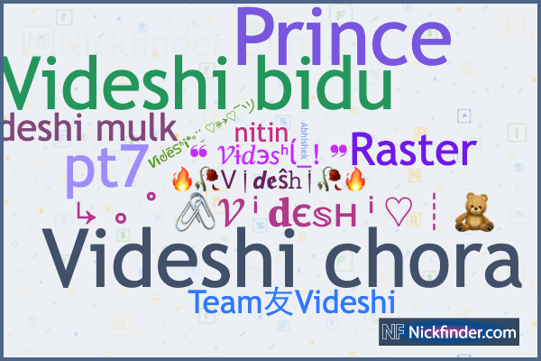 nickfinder nicknames videshi stylish