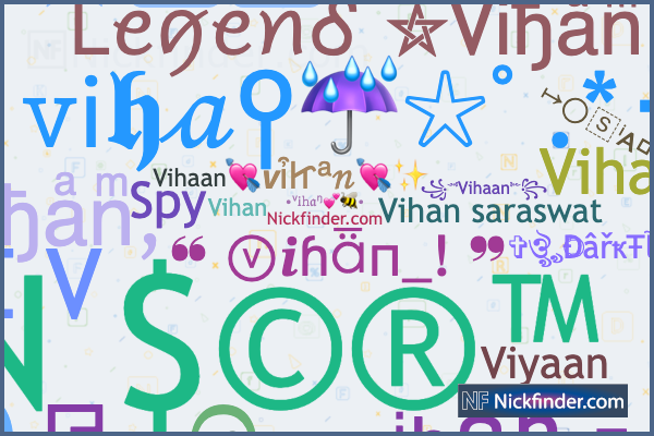 nickfinder nicknames vihan