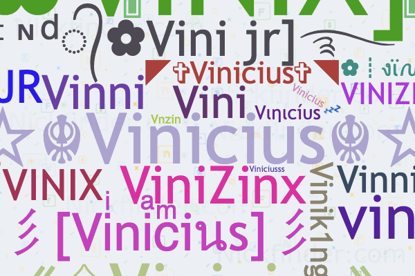 Nicknames for Vinicius: ꧁☆☬Vinicius☬☆꧂, Vinny, VNZIN