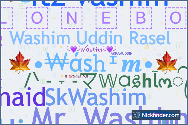 Washim के लिए उपनाम: ꧁☬𝓦𝓐𝓢𝓗𝓘𝓜