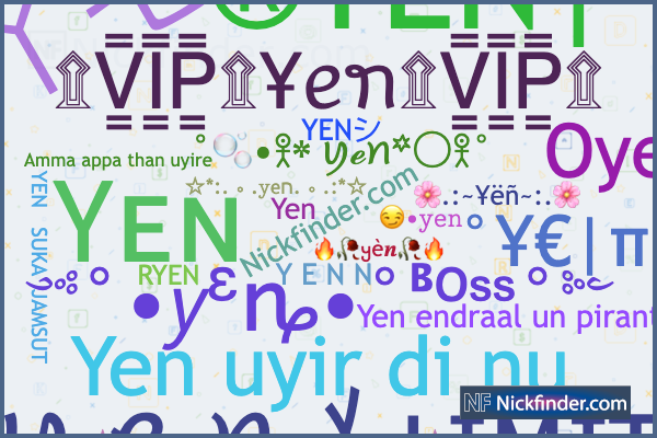 Apodos y nombres elegantes para Yen - Nickfinder.com