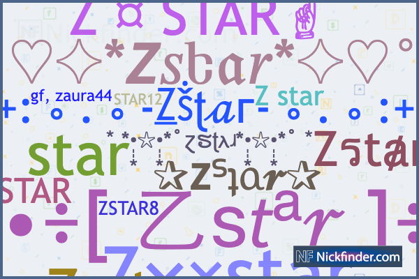 Nicknames for Zstar: Z ¤ STAR☝︎, Z ツSTAR, Z×͜×star