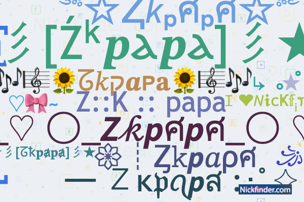 Nicknames for Zkpapa: Zᴋ᭄papá, ZX papa FF, ZX papa, Zk