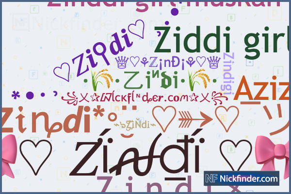 Nicknames for ZiddiRuhi: ᖫℤ𝕚𝕕𝕕𝕚ℝ𝕦𝕙𝕚ᖭ, Ziddi™ruhi, Ziddi Ruhi