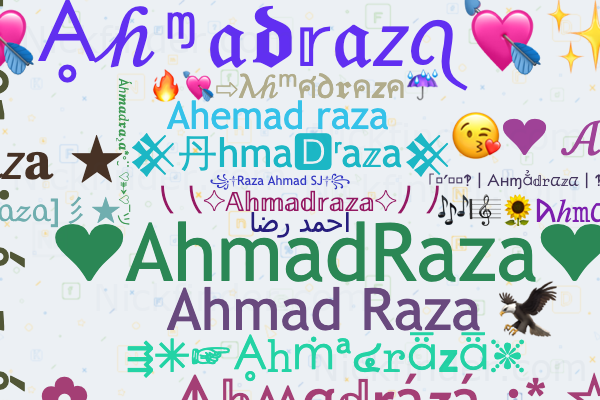 Beautiful Stylish Name Ahmad Two Languagesenglish Stock