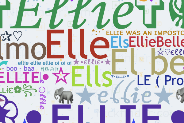 Ellie Female Name - in Stylish Lettering Cursive Typography Text