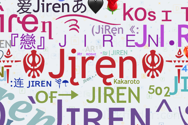 Nicknames for Jiren: ꧁༒☬Jįręn☬༒꧂, 『戀』J I R E N