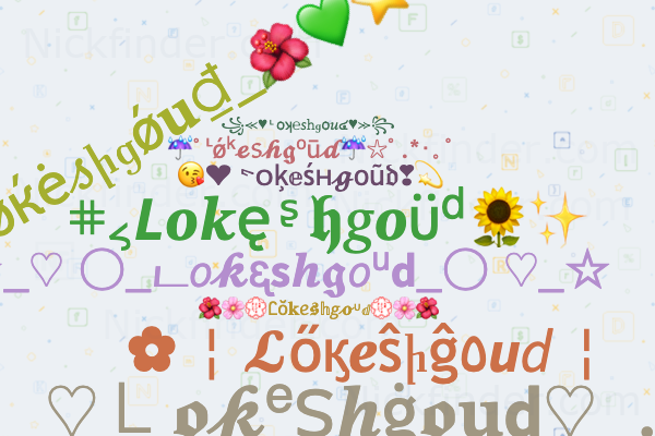 nickfinder names for lokeshgoud picture