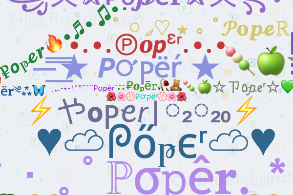 Nicknames for Poper: popeye