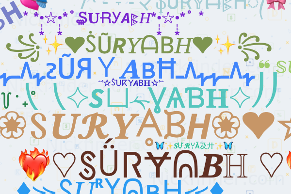 Nicknames for SURYABH: Suriya bhai, ⓈⓊⓇⓎⒶ🚩Bh