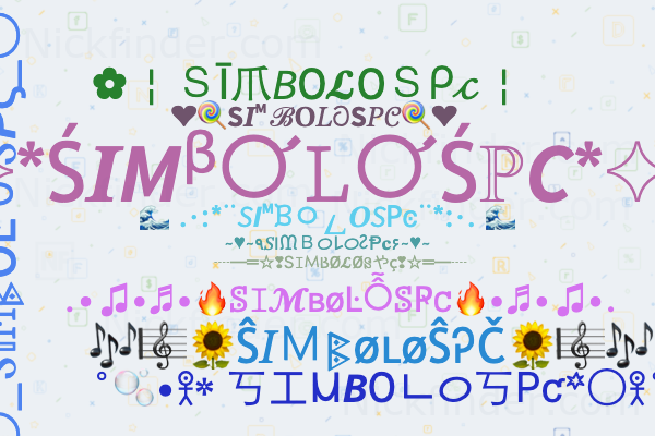 Nicknames for SIMBOLOSPC: SÍMBOLOS PC, SímbolosPc