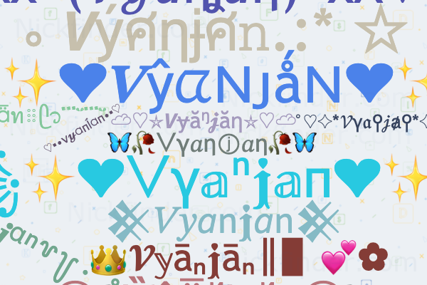 Nicknames for Vyanjan: zx__Ràjà__Bro, MD VAYJAN, Vanjan