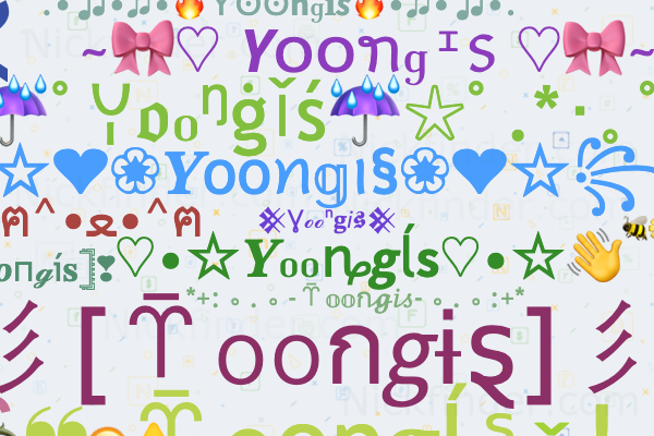 Nicknames and stylish names for Yoongis - Nickfinder.com